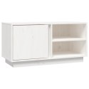 SZAFKA POD TELEWIZOR BIAŁA 80X35X40,5CM DREWNO SOSNOWE