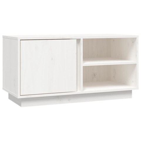 SZAFKA POD TELEWIZOR BIAŁA 80X35X40,5CM DREWNO SOSNOWE