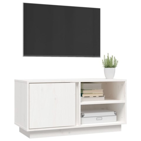 SZAFKA POD TELEWIZOR BIAŁA 80X35X40,5CM DREWNO SOSNOWE