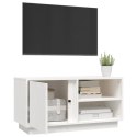 SZAFKA POD TELEWIZOR BIAŁA 80X35X40,5CM DREWNO SOSNOWE