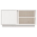 SZAFKA POD TELEWIZOR BIAŁA 80X35X40,5CM DREWNO SOSNOWE