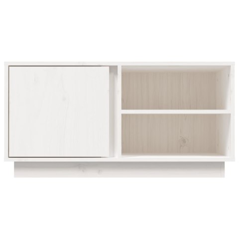 SZAFKA POD TELEWIZOR BIAŁA 80X35X40,5CM DREWNO SOSNOWE