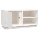 SZAFKA POD TELEWIZOR BIAŁA 80X35X40,5CM DREWNO SOSNOWE