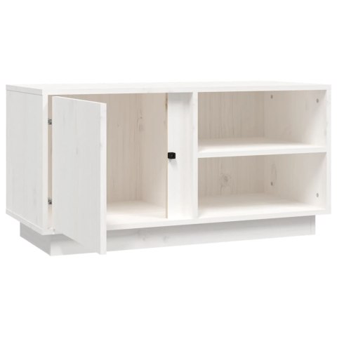 SZAFKA POD TELEWIZOR BIAŁA 80X35X40,5CM DREWNO SOSNOWE