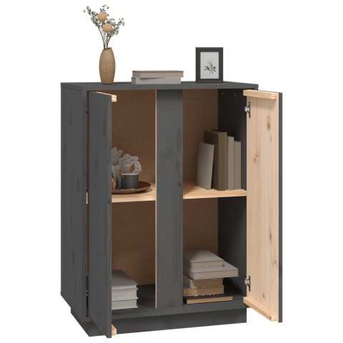 SZAFKA SZARA 60X35X80CM DREWNO SOSNOWE