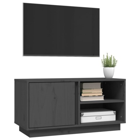 SZAFKA POD TELEWIZOR SZARA 80X35X40,5CM DREWNO SOSNOWE