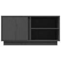 SZAFKA POD TELEWIZOR SZARA 80X35X40,5CM DREWNO SOSNOWE