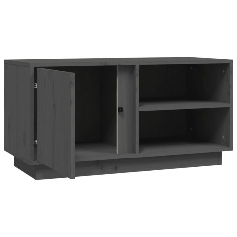 SZAFKA POD TELEWIZOR SZARA 80X35X40,5CM DREWNO SOSNOWE