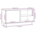 SZAFKA POD TELEWIZOR SZARA 80X35X40,5CM DREWNO SOSNOWE
