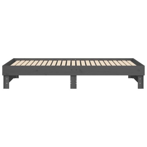 ŁÓŻKO ROZSUWANE SZARE 2X(100X200)CM DREWNO SOSNOWE