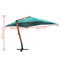 PARASOL OGRODOWY PODWIESZANY 300X400CM ZIELONY