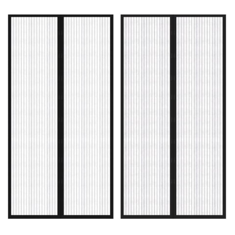 MOSKITIERY NA DRZWI 210X100CM 2SZT ZMAGNESEM CZARNE