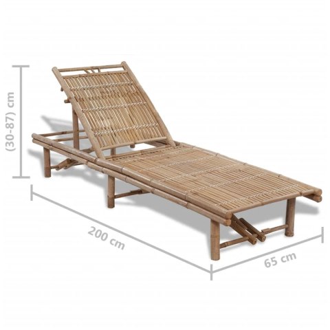 LEŻAK PLAŻOWY BAMBUSOWY