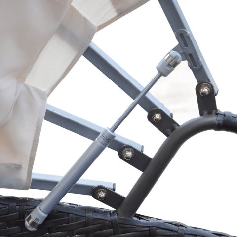 ŁÓŻKO OGRODOWE Z BALDACHIMEM POLIRATTAN BRĄZOWE