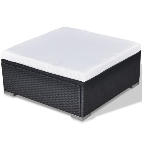 6-CZ. ZESTAW WYPOCZYNKOWY DO OGRODU PODUSZKI RATTAN PE CZARNY