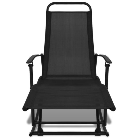 BUJANE KRZESŁO OGRODOWE STAL I TWORZYWO TEXTILENE CZARNE