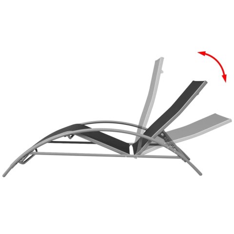 LEŻAK OGRODOWY ALUMINIOWY CZARNY