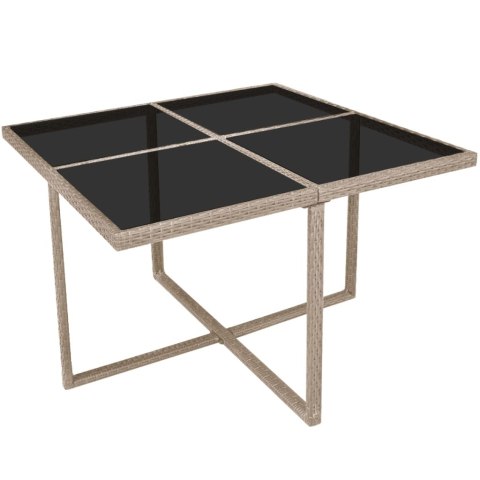 9-CZ. ZESTAW MEBLI OGRODOWYCH Z PODUSZKAMI RATTAN PE BEŻOWY