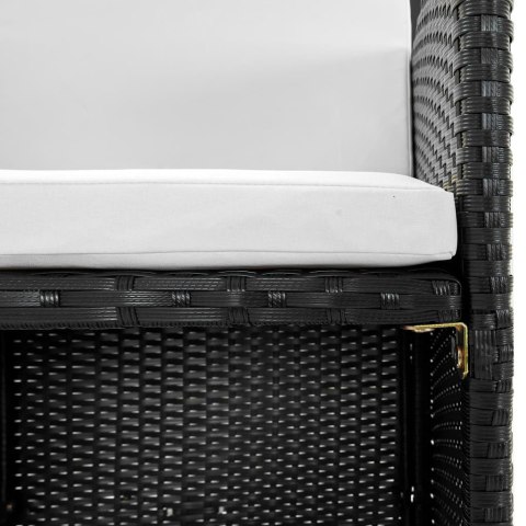 9-CZ. ZESTAW MEBLI OGRODOWYCH Z PODUSZKAMI RATTAN PE CZARNY