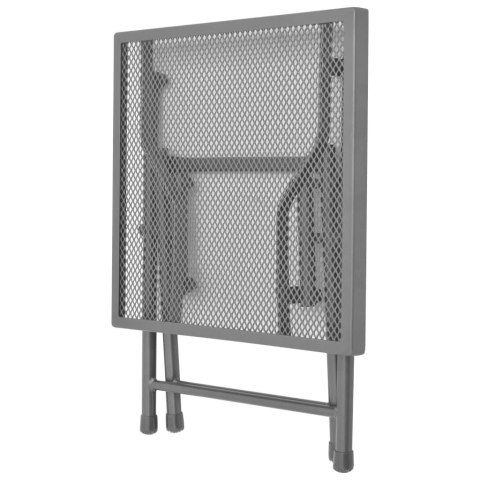 LEŻAKI OGRODOWE ZE STOLIKIEM 2 SZTUKI STAL ANTRACYTOWE