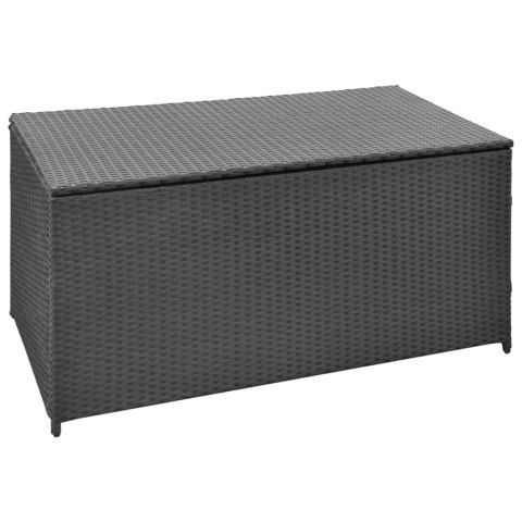 SKRZYNIA OGRODOWA CZARNA 120X50X60CM RATTAN PE