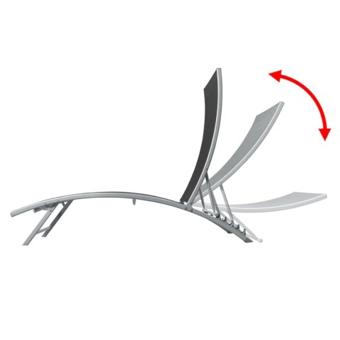 LEŻAK OGRODOWY STAL I TKANINA TEXTILENE CZARNY