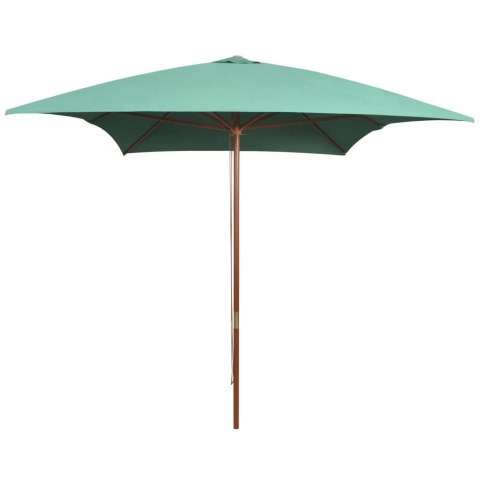 PARASOL OGRODOWY 200X300CM DREWNIANY STELAŻ ZIELONY