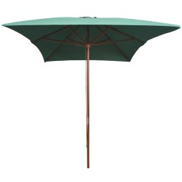 PARASOL OGRODOWY 200X300CM DREWNIANY STELAŻ ZIELONY