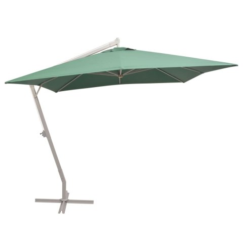 PARASOL OGRODOWY WISZĄCY 300X300CM ALUMINIOWY ZIELONY