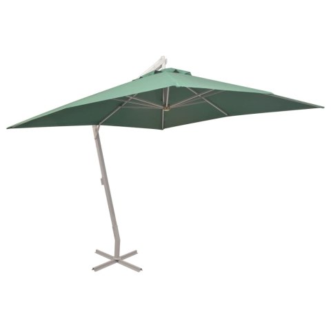 PARASOL OGRODOWY WISZĄCY 300X300CM ALUMINIOWY ZIELONY