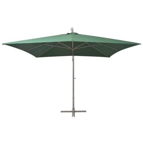 PARASOL OGRODOWY WISZĄCY 300X300CM ALUMINIOWY ZIELONY