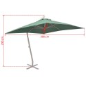 PARASOL OGRODOWY WISZĄCY 300X300CM ALUMINIOWY ZIELONY