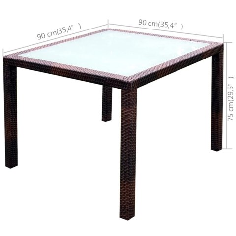 5-CZ. ZESTAW MEBLI OGRODOWYCH Z PODUSZKAMI RATTAN PE BRĄZOWY