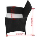 7-CZ. ZESTAW MEBLI OGRODOWYCH Z PODUSZKAMI RATTAN PE CZARNY