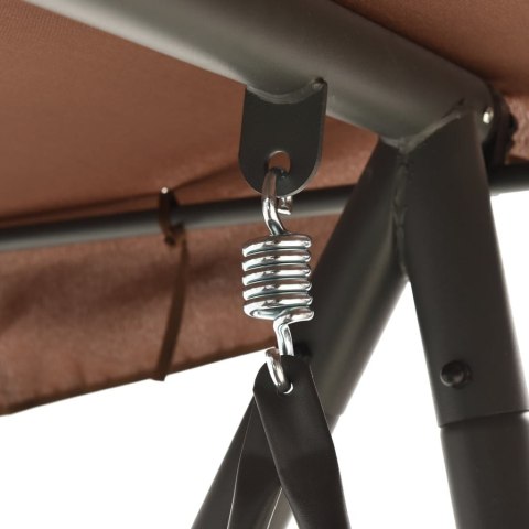 HUŚTAWKA OGRODOWA Z BALDACHIMEM KAWOWA