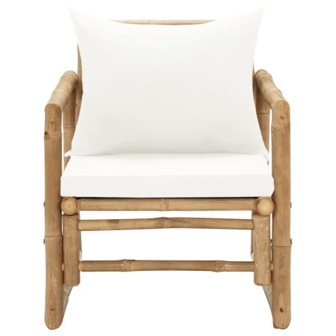 KRZESŁA OGRODOWE Z PODUSZKAMI 2 SZT. BAMBUSOWE