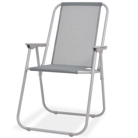 6-CZ. ZESTAW MEBLI OGRODOWYCH STAL I TEXTILENE SZARY