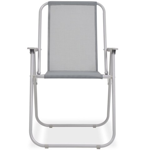 6-CZ. ZESTAW MEBLI OGRODOWYCH STAL I TEXTILENE SZARY