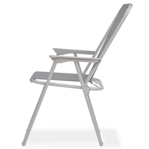 6-CZ. ZESTAW MEBLI OGRODOWYCH STAL I TEXTILENE SZARY