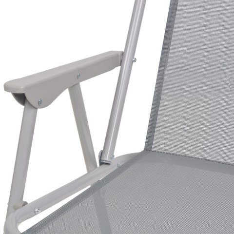 6-CZ. ZESTAW MEBLI OGRODOWYCH STAL I TEXTILENE SZARY