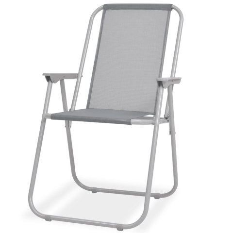 8-CZ. ZESTAW MEBLI OGRODOWYCH STAL I TEXTILENE SZARY