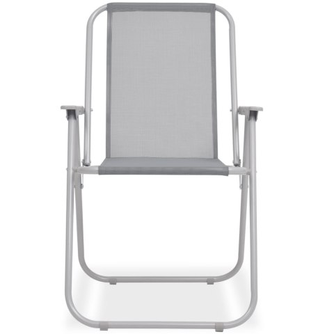 8-CZ. ZESTAW MEBLI OGRODOWYCH STAL I TEXTILENE SZARY