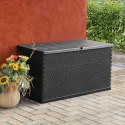 SKRZYNIA OGRODOWA ANTRACYTOWA 120X56X63CM RATTAN PP