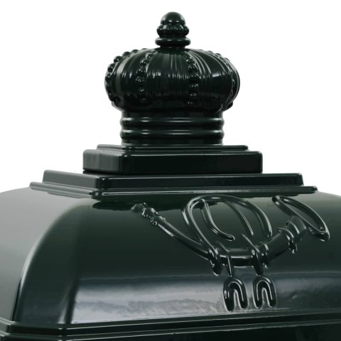 STOJĄCA SKRZYNKA NA LISTY W STYLU VINTAGE ZIELONA NIERDZEWNA