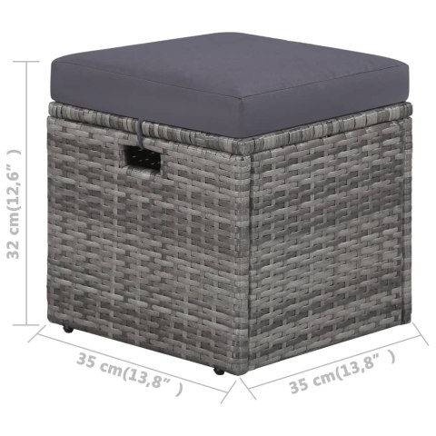 4-CZ. ZESTAW WYPOCZYNKOWY DO OGRODU PODUSZKI RATTAN PE SZARY