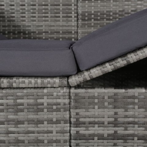 LEŻANKA OGRODOWA Z ZADASZENIEM SZARA 205X62CM RATTAN PE