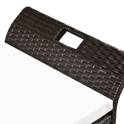 ŁAWKA DO PRZECHOWYWANIA Z PODUSZKĄ 138CM POLIRATTAN BRĄZOWA