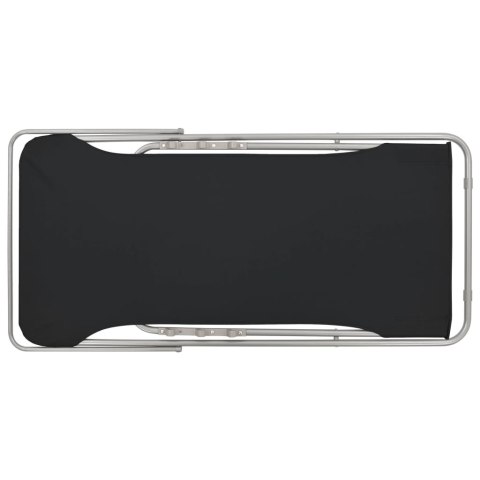 SKŁADANE KRZESŁA PLAŻOWE 2SZT STAL I TKANINA OXFORD CZARNE