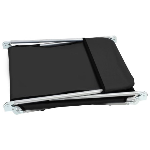 SKŁADANE LEŻAKI OGRODOWE 2SZT STAL I TKANINA CZARNE