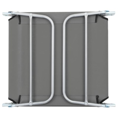 SKŁADANE LEŻAKI OGRODOWE 2SZT STAL I TKANINA SZARE